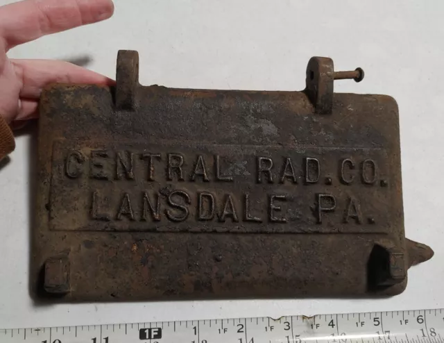 Vintage Central Rad. Radiator Co Lansdale PA Advertising Heavy Cast Iron Door