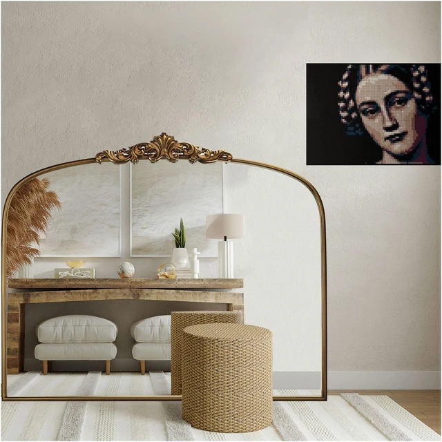 gold ornate arched triple dressing table mirror 80cm x 56cm Gold Ornate Arched Triple Dressing Table Mirror 80cm x 56cm – Melody Maison  Ltd main image 1