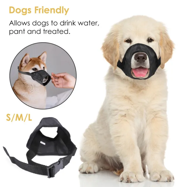 Dog Muzzle Mask Adjustable Mouth Grooming Anti Stop Bark Bite Pet Small M Large