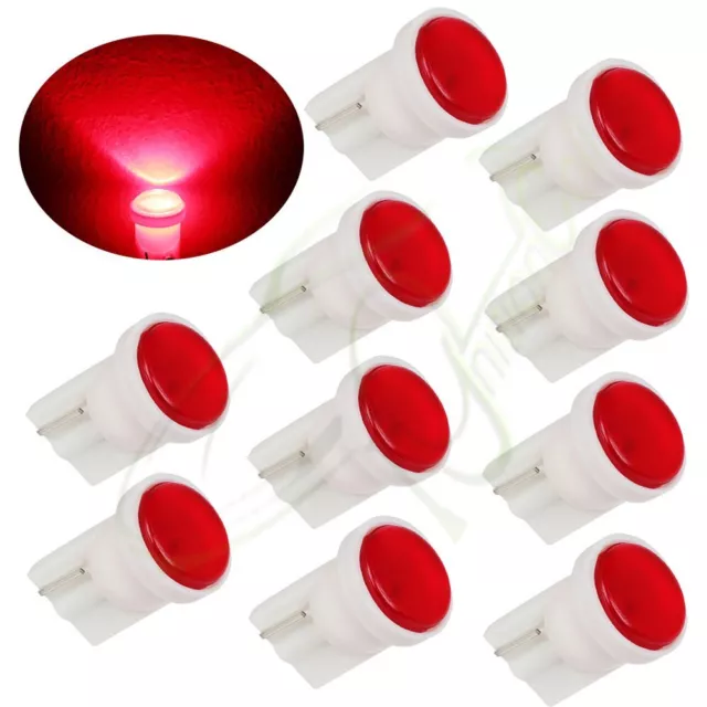 Red 10x T10 COB Wedge LED Bulb For 67-2005 Dodge Instrument Cluster Dash Light