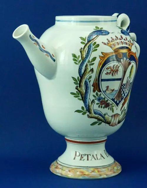 BLUE DELFT Grande VASO brocca ceramica maiolica Stemma medievale Olanda 1800 2