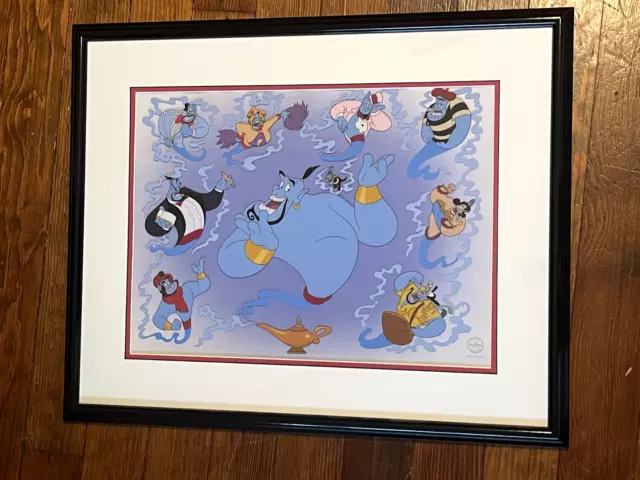 Disney Aladdin Ingenious Genie Framed Limited Edition Sericel Robin Williams