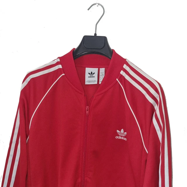 GIACCA TUTA UOMO ADIDAS Premium rosso vibrante 3 RIGHE taglia XL-XXL *in perfette condizioni*