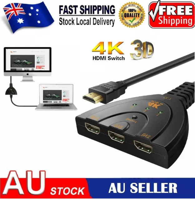HDMI Splitter 3 Port HDMI Switch Switcher 3 in 1 Out 4K Hdmi Converter Adapter