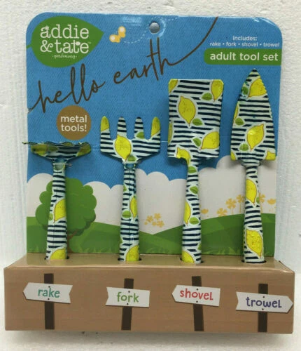 Gardening Metal Tool Set Mini Hello Earth Beautiful Designer Look Addie & Tate