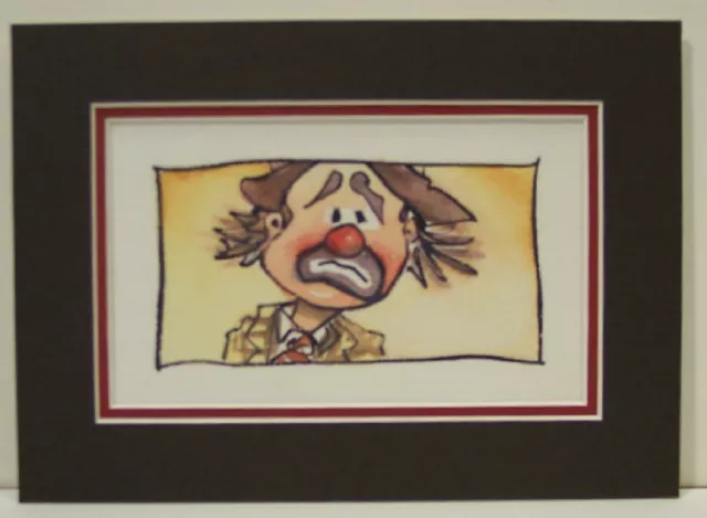 TRAURIGE TRAMP CLOWNS von Bill Crowley limitierte Giclee Aquarelle 3