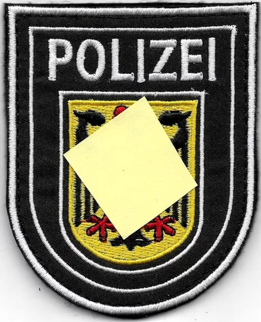 BundesPolizei ca.15 Ja. alt Klett Abzeichen BGS Patch Polizei  DÜNNER Rand WEISS