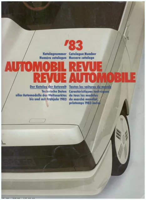 Automobil Revue Katalognummer '83 1983 Revue Automobile Catalogue Number
