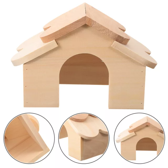 Hamster Cabin Wood Hut Delicate Squirrel House Wooden Rat Small