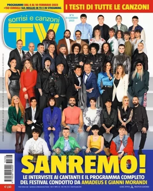 TV SORRISI E CANZONI  N° 6 del 31/01/2023 SANREMO 2023 - I TESTI DELLE CANZONI