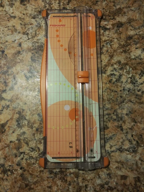 fiskars paper scrab book trimmer 12" x 12"  folding single blade orange color