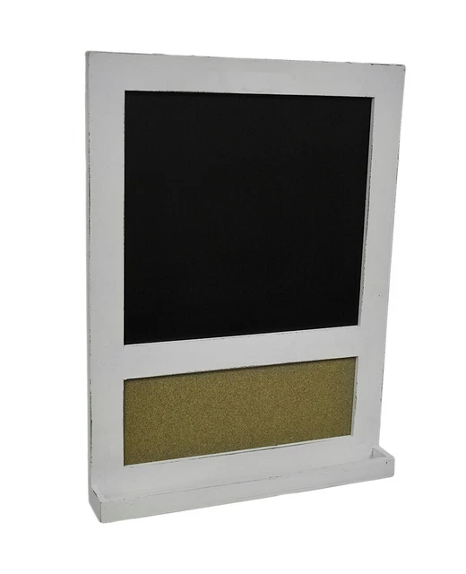 Zeckos Distressed Finish Framed Wall Mount Chalkboard and Corkboard