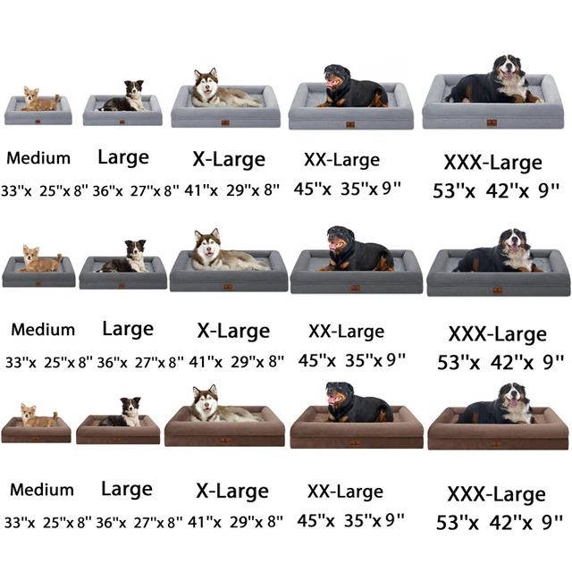 Orthopedic Dog Bed Memory Foam Bolster Sofa 30x20/33x25/36x27/41x29/45x35/53x42"