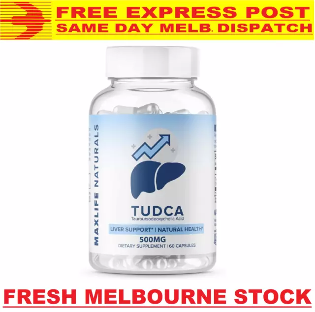 TUDCA 500mg 60 Caps High Dose, US Quality - LIVER SUPPORT PCT! FREE EXPRESS POST
