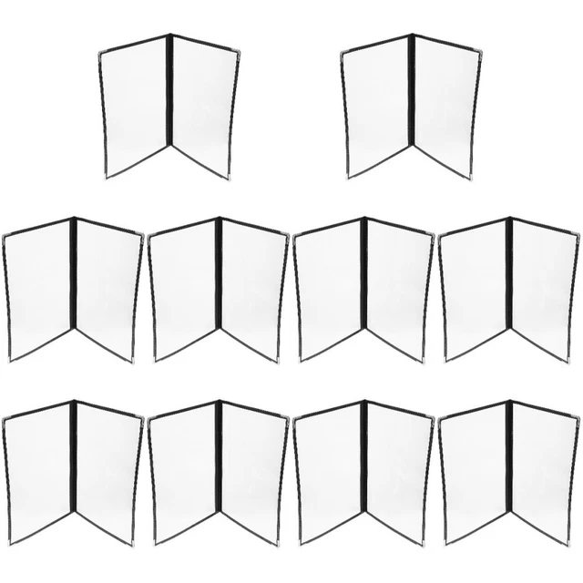 10 Pc Recipe Folder Pvc Transparent Restaurant Menu Covers Binder Holder