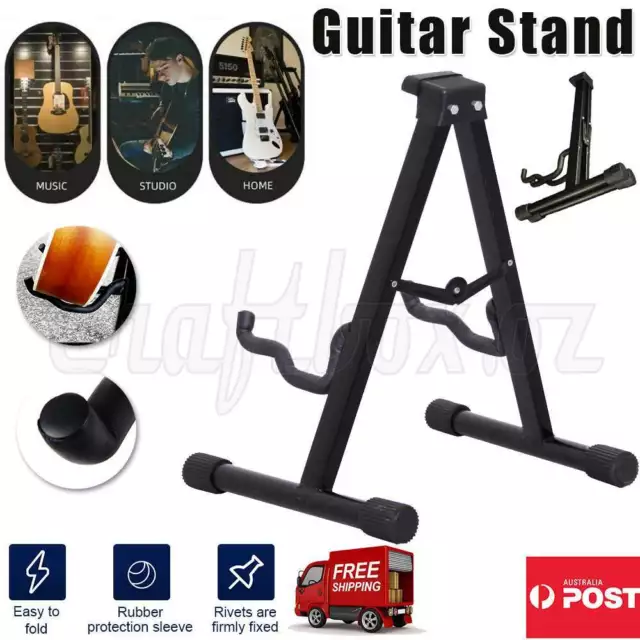 Portable Folding Electric Acoustic Bass Guitar  Frame Floor Rack Holder Stand AU