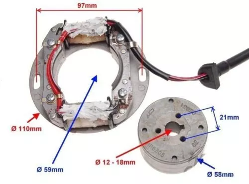 MACHINE D'ÉCLAIRAGE STATOR pour SUZUKI RM 250 pour KAWASAKI KX 250 Stator Coil 3