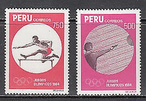 Peru - Post 1984 Yvert 772/3 MNH Deportes. Olympiade Von Los Angeles