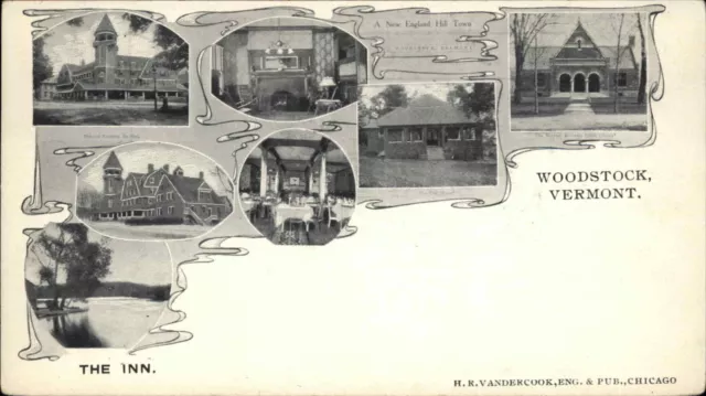 Woodstock Vermont VT The Inn Multi-View c1910 Vintage Postcard