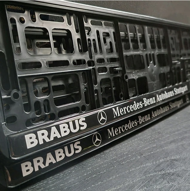 NEW X2 BRABUS MERCEDES Number Plate Surrounds Holders Frames For Any