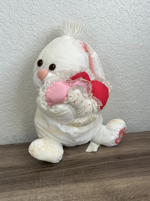 Fisher Price Puffalump Bunny Valentine Rabbit Hearts Nylon Plush Doll #8024