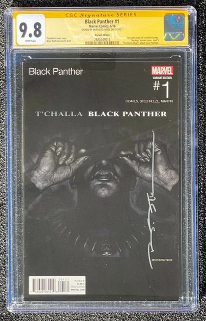 CGC 9.8 SS BLACK PANTHER #1 Hip Hop Variant 2016 Jay-Z Stelfreeze Coates Boseman