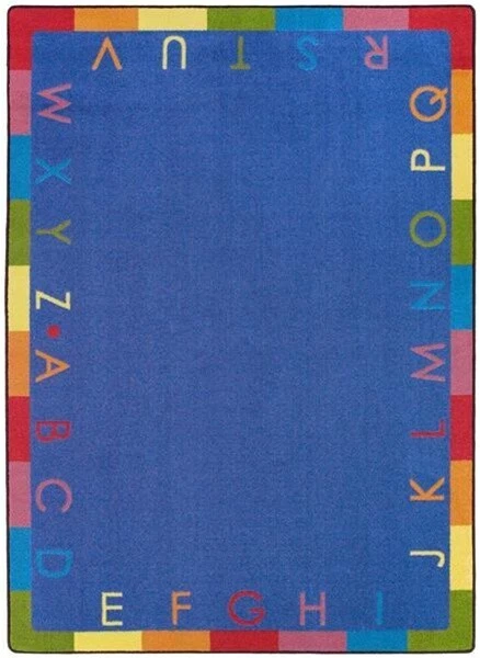 Joy Carpets 1543C-02 Rainbow Alphabet Soft 5 ft.4 in. x 7 ft.8 in.  WearOn Nylon