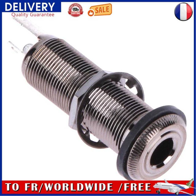 Prise de sortie Jack Long fileté sortie stéréo de cuivre brun 1pcs pour guitare