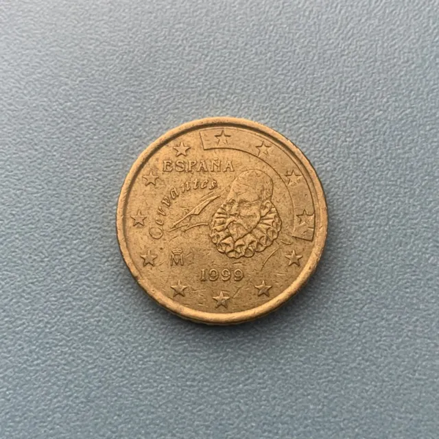 50 Cent Spanien 1999 Coin Münze Spain Umlaufmünze Curvantes Espana España Euro