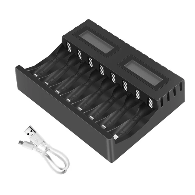Battery  LCD Display  Intelligent 8-Slot Chargers for AA/AAA NiCd NiMh Rechargh