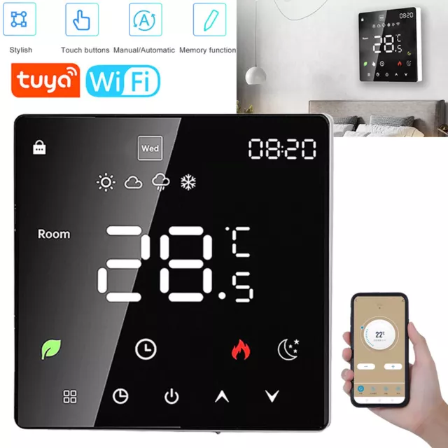 Digital Thermostat Touchscreen Underfloor Heating Room Controller Floor Sensor