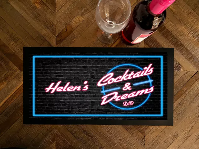 Personalizzato Barrette Runner Tappetino - Neon Effetto Cocktails & Dream