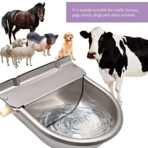 AUTOMATIC DOG WATER Dispenser Livestock Waterer Bowl with Float Valve