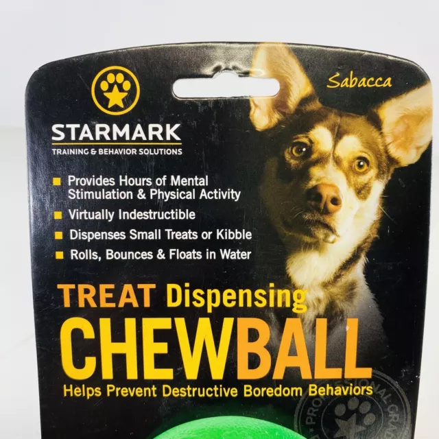 StarMark Dog Toy Medium Everlasting Fun Ball Treat Dispensing Chew Ball Rubber