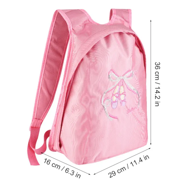 Girls Ballet Dance Backpack Kids Shoulder Sports Zipper Bag(Pink)