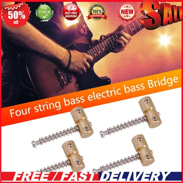 4pcs 4 Strings Brass Guitar Bridge Saddles for Electric Guitar Bass Bridges