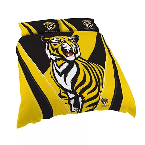 Richmond Tigers AFL Team  Polyester bed Quilt Doona Duvet Cover Pillow Case Set