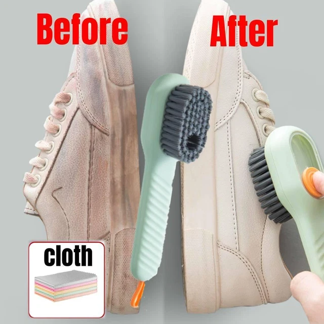Soft-bristled Multifunctional Liquid Shoe Brush with Cleaning Cloth Automatic Li