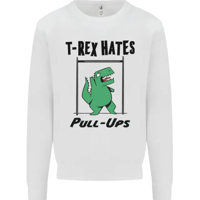 T-Rex Hates Pull Ups Funny Gym Dinosaurs Kids Sweatshirt Jumper