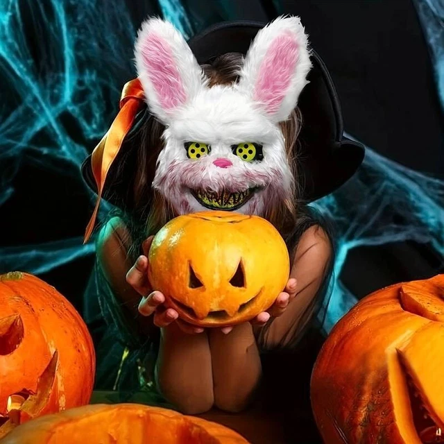 Masque D'Halloween Ours Horrifique - Masque Sanglant En PVC Et Peluche, Réglable, Pour Fêtes Et Cosplay