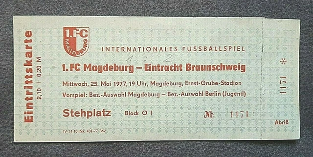 Billet Match RDA Oberliga - 1.FC Magdebourg Vs BSG Wismut Aue - 24 Mai 1989 - Original