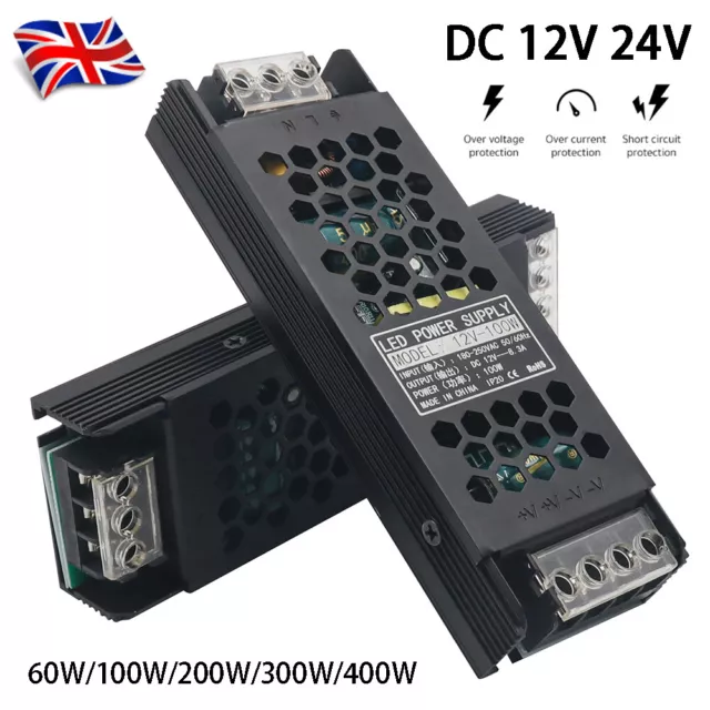 AC240V to DC12V 24V 60-400W LED Driver Switch Transformer Power Supply Converter