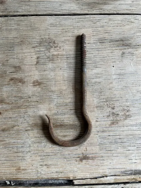 Antique Wrought Iron Butchers Hook Beam Hook Blacksmith Made 5” 2