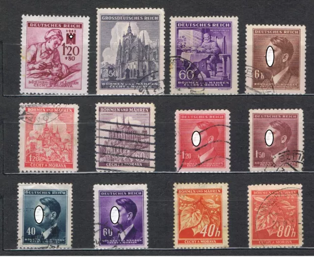 Deutsches Reich Lot Briefmarken Böhmen & Mähren Gestempelt