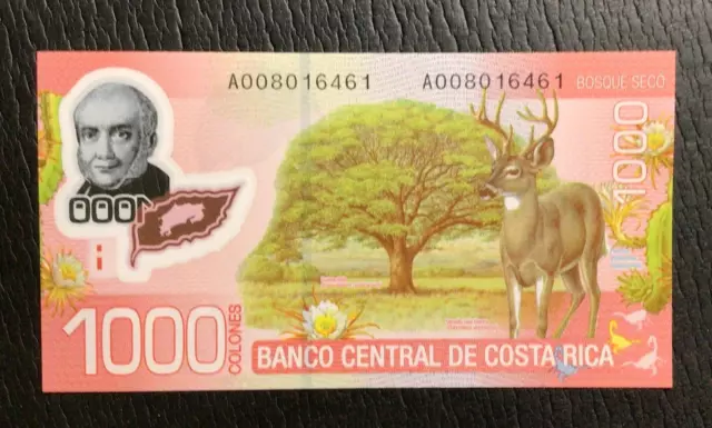 2010 $1,000 Colones Costa Rica! GEM Uncirculated! Old Paper Money Currency!