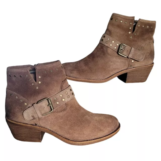 Sofft Allene Suede Leather Ankle Booties in Light Brown Women's Size 8.5M