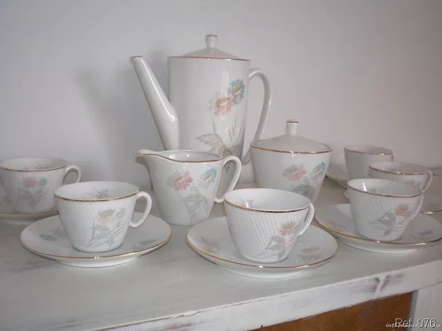 Set Of Coffee Porcelain, Set & Teapot Azucarero. I.G.Patentado. Vintage