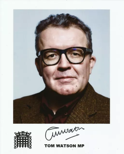 Hand Signed 8x10 photo TOM WATSON - LABOUR MP - PRIME MINISTER Starmer + my COA