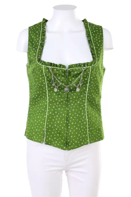 Gilet costume Almbock fiori stampa D 38 verde NUOVO