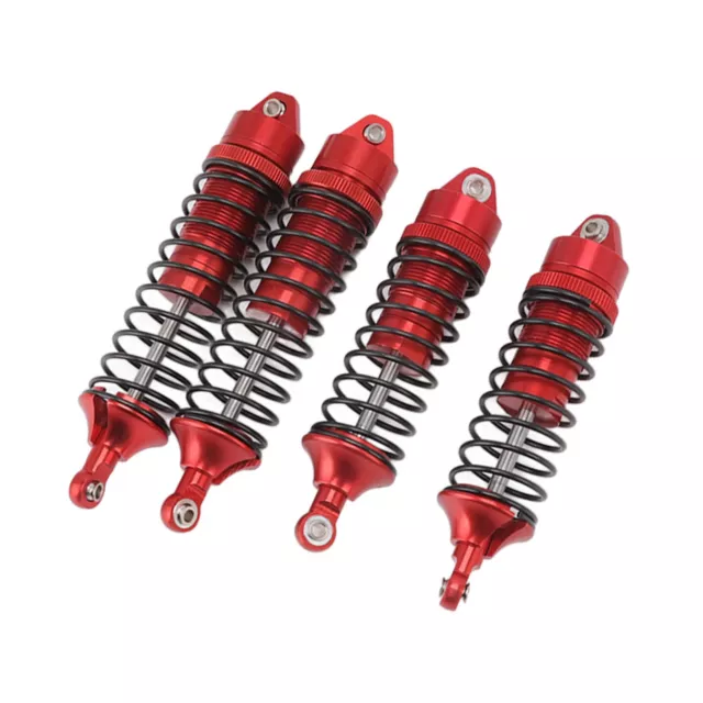 (Red) RC Front Rear Damper 4pcs Portable Spring RC Damper Aluminum